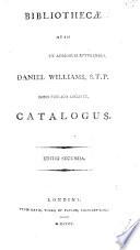 Appendix ad Catalogum Bibliothecæ Danielis Williams