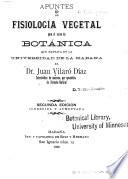 Apuntes de fisiologia vegetal para el curso de botanica, que explica en la Universidad de la Habana