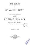Apuntes estadísticos ... [de los estados, del Districo federal, y de los territorios federales]: Guzman Blanco. 1976