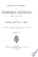 Apuntes para una biblioteca de escritoras espanolas desde el ano 1401 al 1833