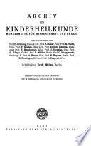 Archiv für Kinderheilkunde