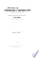Archivos de psiquiatría y criminología aplicadas a las ciencias afines