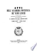 Atti della Pontificia accademia romana dei Nuovi Lincei