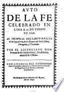 Auto de la Fe celebrado en Lima. A 23 de Enero de 1639, etc