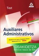 Auxiliares Administrativos Del Servicio Vasco de Salud-osakidetza. Test. E-book