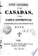 Avisos saludables á las casadas, ó sea carta espiritual que escribió á una casada hermana suya