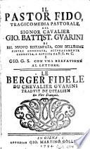 Berger fidele ; traduit de l'italien en vers françois