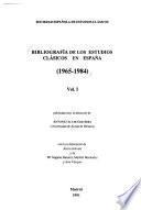 Bibliografía de los estudios clásicos en España, 1965-1984