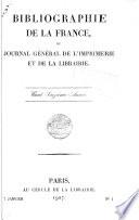 Bibliographie de la France, ou Journal général de l'imprimerie et de la librairie