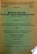 Bibliographie der deutschen Zeitschriften-literatur