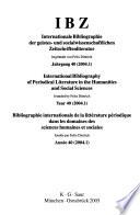 Bibliographie internationale de la littérature périodique dans les domaines des sciences humaines et sociales