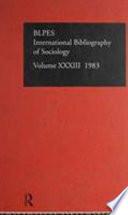 Bibliographie Internationale de Sociologie 1983