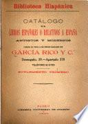 Biblioteca hispánica; catálogo de libros españoles o relativos á España antiguos y modernos puestos en venta á los precios marcados--Suplemento 1
