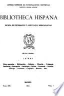 Bibliotheca Hispana; Revista de Información y Orientación Bibliográficas. Sección 1