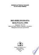 Bio-bibliografia boliviana 1993
