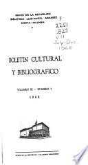 Boletín cultural y bibliográfico