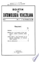 Boletin de entomologia Venezolana