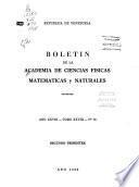 Boletín de la Academia de Ciencias Físicas Matemáticas y Naturales