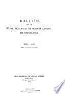 Boletín de la Real Academia de Buenas Letras de Barcelona