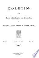 Boletín de la Real Academia de Córdoba de Ciencias, Bellas Letras y Nobles Artes