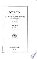 Boletín de la Sociedad castellonense de cultura
