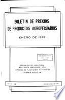Boletín de precios de productos agropecuarios