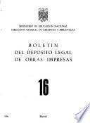Boletín del depósito legal de obras impresas