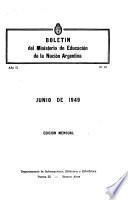 Boletin del Ministerio de Educación de la Nación Argentina