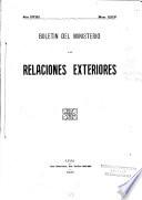 Boletin del Ministerio de Relaciones Exteriores