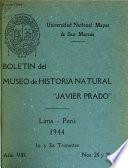 Boletín del Museo de Historia Natural Javier Prado.