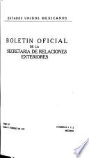 Boletín oficial de la Secretaría de relaciones exteriores