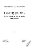 Boletín oficial de la Secretaría de Relaciones Exteriores