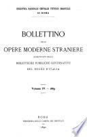 Bollettino delle opere moderne straniere acquistate dalle biblioteche pubbliche governative regno d'Italia