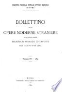 Bollettino delle opere moderne straniere