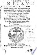 Breue instruction de como se ha de administrar el Sacramento de la penitencia