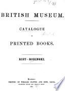 British Museum Catalogue of printed Books