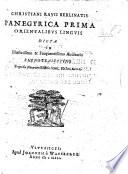 C. Ravii ... Panegyrica prima(-secunda) Orientalibus Linguis dicta in ... Auditorio Rheno-Trajectino
