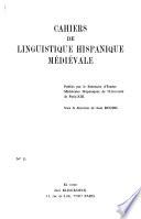 Cahiers de linguistique hispanique médiévale