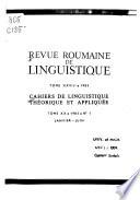 Cahiers de Linguistique Théorique Et Appliquée