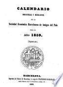 Calendario industrial y mercantil de la Sociedad Económica Barcelonesa de Amigos del País para el Año 1859