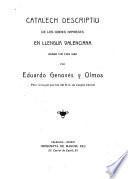 Catalech description de les obres impreses en llengua valecniana desde 1474 fins [1910]