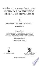 Catálogo analítico del Archivo Romancístico Menéndez Pidal-Goyri