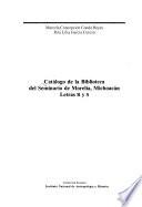 Catálogo de la Biblioteca del Seminario de Morelia, Michoacán: Letras R y S