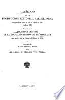 Catálogo de la producción editorial barcelonesa