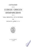 Catálogo de los códices griegos desaparecidos