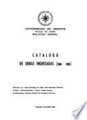Catálogo de obras ingresadas