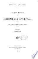 Catálogo metódico de la Biblioteca nacional: Derecho. 1915
