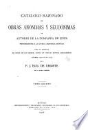Catálogo razonado de obras anónimas y seudónimas de autores de la Compañía de Jesús