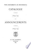Catalogue ... and Announcements