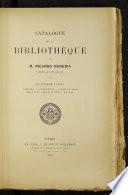Catalogue de la bibliothèque de Ricardo Heredia, comte de Benahavis